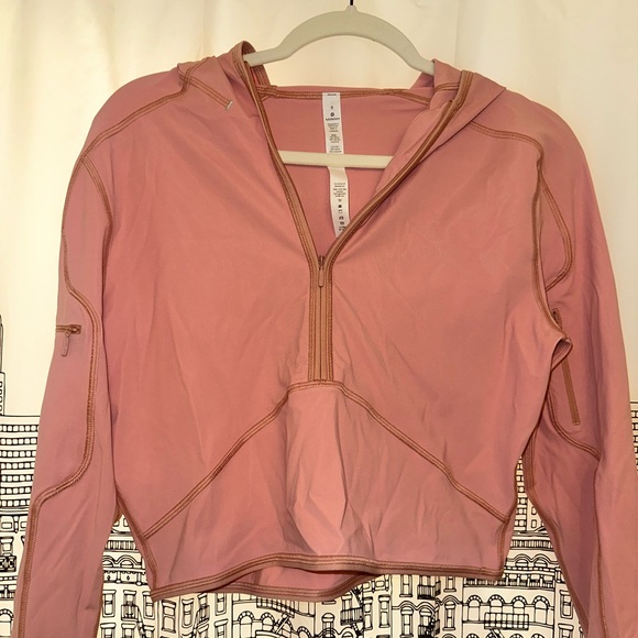 Lululemon *brand new* Break a Trail 1/2 Zip Hoodie in Pink Pastel - Picture 2 of 5